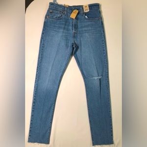 Levi’s 501 Skinny High Rise Blue Jeans.